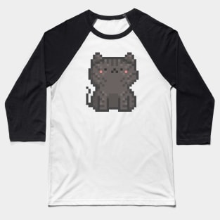 Pixel Quiet Tabby Cat 35 Baseball T-Shirt